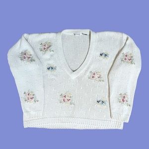 Vintage Amancio floral knit sweater
